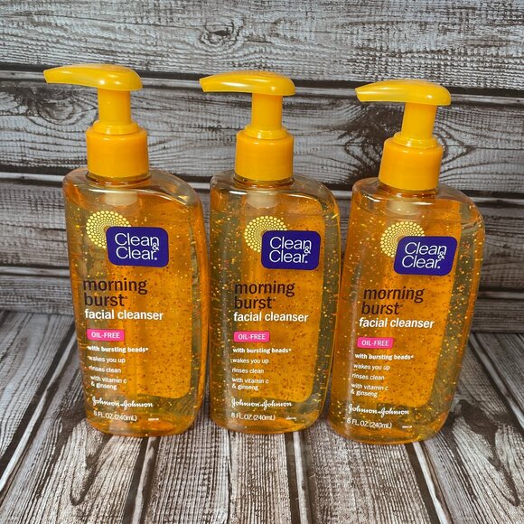 Lot of 3 Clean & Clear Morning Burst Facial Cleanser Oil-Free Bursting Beads 8 O - Picture 1 of 5